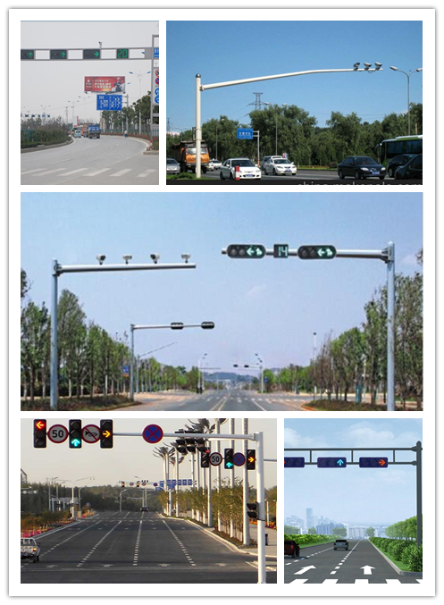 Q345 4m/6m hanno galvanizzato la personalizzazione del segnale di pali leggeri della strada disponibile 1