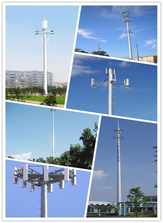 Torre unipolare elettrica d'acciaio di telecomunicazione galvanizzata alta tensione 2