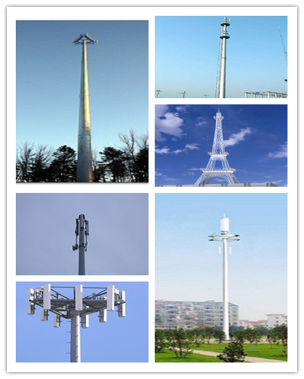 Torre unipolare elettrica d'acciaio di telecomunicazione galvanizzata alta tensione 3