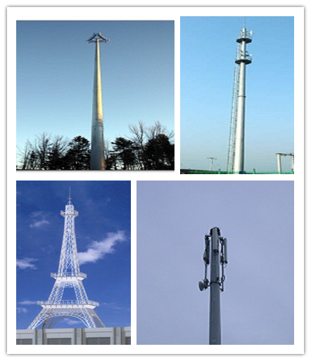 Mono torre di Palo dell'antenna cellulare d'acciaio delle Telecomunicazioni per la comunicazione, iso 9001 0