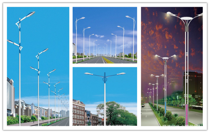 Multi iluminazione pubblica pali solare parteggiata all'aperto di altezza di 14m - di 8m con il braccio trasversale di 2m 0