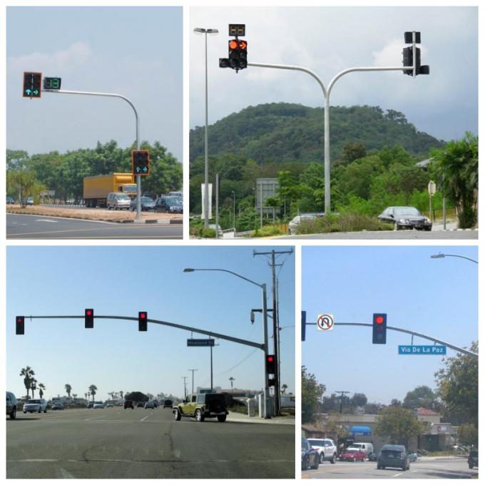 le colonne dei segnali luminosi di traffico galvanizzate altezza di 6000mm scelgono il sostegno per il montaggio orizzontale 1