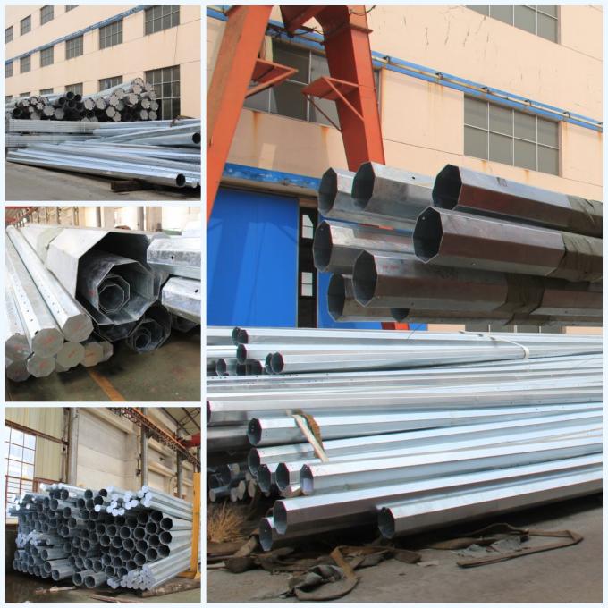 Il metallo poligonale 69kv pali pratici d'acciaio di 40FT ha galvanizzato il trattamento di superficie ASTM A123 2