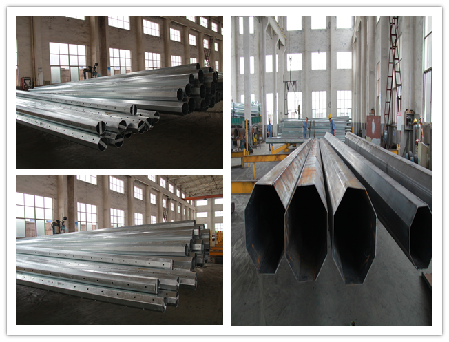 Spessore su misura 345Mpa palo pratico d'acciaio di altezza 16m 4mm per la linea africana di distribuzione 2