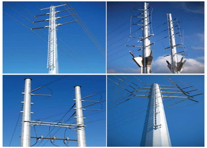 linea torre/di palo di potere della trasmissione di elettricità 66kv Palo diritto d'acciaio per la linea di trasmissione sopraelevata 1