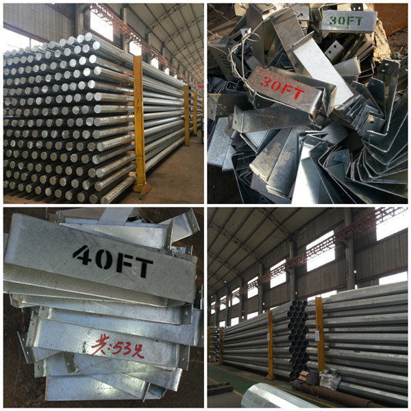 metallo galvanizzato 17m Palo d'acciaio tubolare del tubo d'acciaio di tolleranza 65 di Pali ASTM A123 del trasporto di energia 0