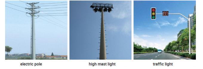 Iluminazione pubblica pali solare, colore d'acciaio tubolare di norma ISO Di Palo 6-15m su misura 1