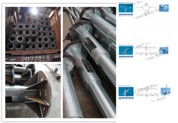 35 piedi di potere di grado d'acciaio uno di palo proteggono la galvanizzazione livellata Palo d'acciaio elettrico 6