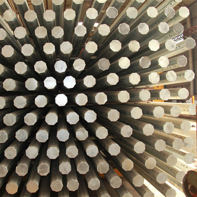 Potere palo d'acciaio, galvanizzazione elettrica d'acciaio di altezza di Q345 12m della immersione calda di Palo 0
