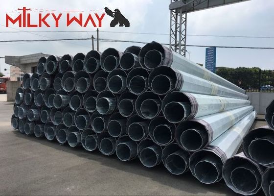 Qualità  80FT 2000kg breaking load HDG customized burial type steel poles Fabbrica