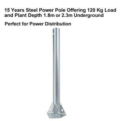 Qualità  15 Years Warranty Steel Power Pole with 120 Kg Load Capacity and 1.8m or 2.3m Plant Depth for Power Distribution Fabbrica
