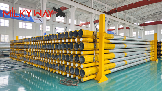 Qualità  High-Strength Q460 Octagonal Hot-Dip Galvanized Steel Pole for 69kV Power Transmission Lines Fabbrica