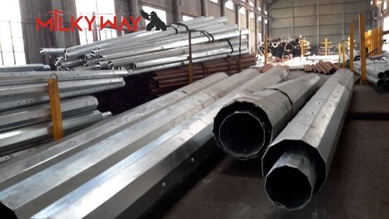 Palo di trasmissione elettrica in acciaio zincato da 17 m, carico 1200daN, ASTM A123 fornitore