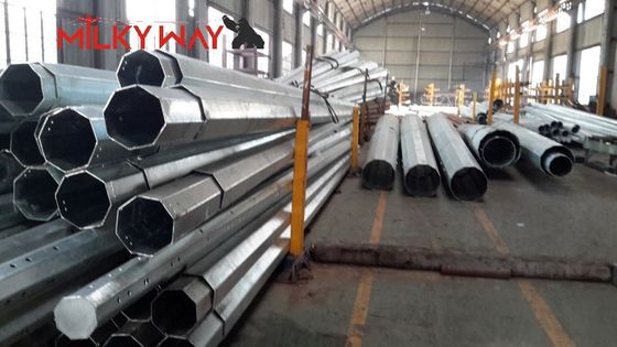Palo di trasmissione elettrica in acciaio zincato da 17 m, carico 1200daN, ASTM A123 fornitore