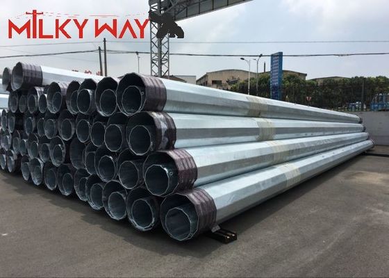 Progetto di trasmissione della linea di distribuzione elettrica 12M 16KN Steel Tubular Electric Pole fornitore