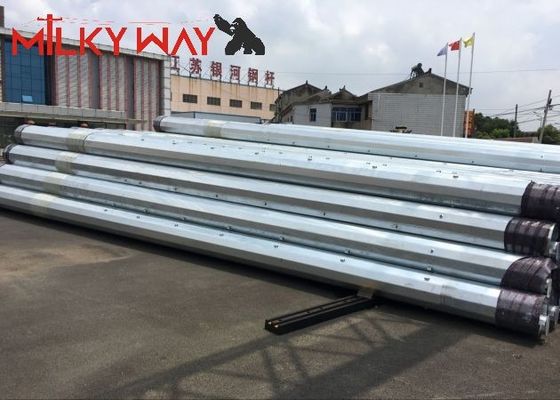 Progetto di trasmissione della linea di distribuzione elettrica 12M 16KN Steel Tubular Electric Pole fornitore