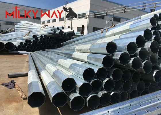 11M 8KN Acciaio Galvanizzato Tubulare Polo Telescopico con bitume 450mpa Resistenza al rendimento fornitore