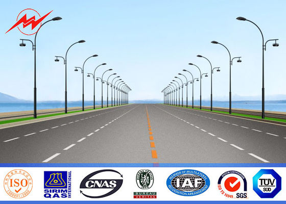 la immersione calda del degisn di palo di iluminazione pubblica di altezza di 6M-12M ha galvanizzato la superficie