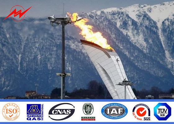 Albero galvanizzato conico tipico Palo di Headframe 45m alto per fino a 64 lampade dell'inondazione