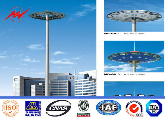 Multisided 40M 12 lampade ha galvanizzato l'alto albero Palo per illuminazione della plaza con il sistema di sollevamento