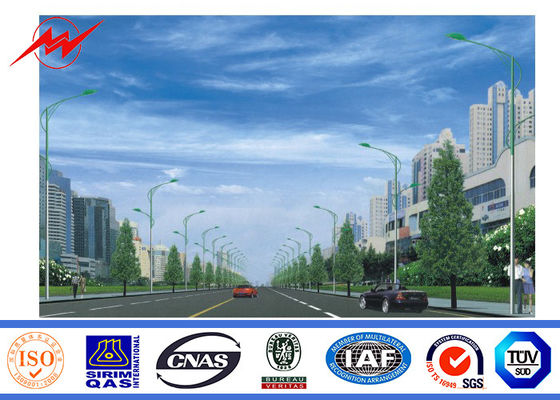 Dipingendo 2.75mm 12m Palo d'acciaio galvanizzato braccio doppio per illuminazione di via