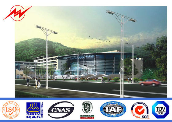 2.75mm solari 12m Palo d'acciaio galvanizzato esagerare doppio per illuminazione della strada