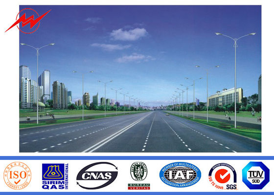 Il HDG 3mm 10m si raddoppia Palo d'acciaio galvanizzato esagerare con il braccio trasversale