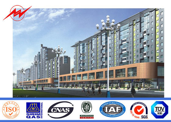 Il HDG 3mm 10m si raddoppia Palo d'acciaio galvanizzato esagerare con il braccio trasversale