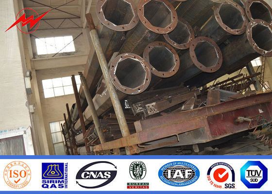 6 polvere Palo d'acciaio galvanizzato rivestimento dei lati 4-15m con un braccio trasversale