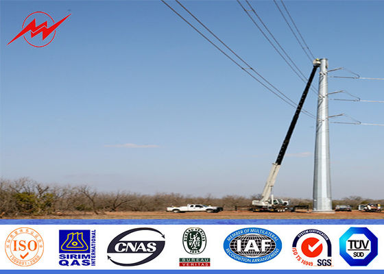 Altezza conica del palo 22m di energia elettrica di spessore di 3.5mm con tre sezioni per la trasmissione