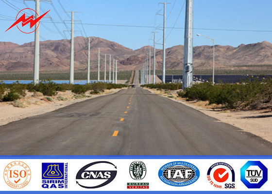 Altezza conica del palo 22m di energia elettrica di spessore di 3.5mm con tre sezioni per la trasmissione