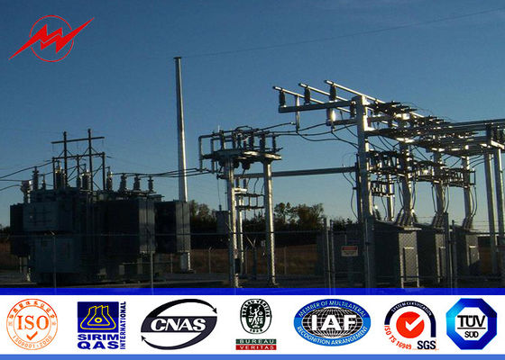 Altezza conica del palo 22m di energia elettrica di spessore di 3.5mm con tre sezioni per la trasmissione