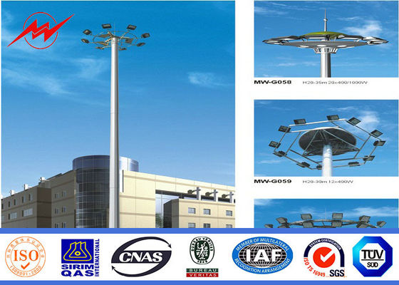 Il HDG ha galvanizzato albero Palo del palo di potere l'alto con le lanterne di 400w HPS