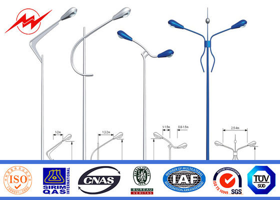 Sezione d'acciaio galvanizzata di verniciatura della strada privata 2.5mm Palo uno con il braccio trasversale due