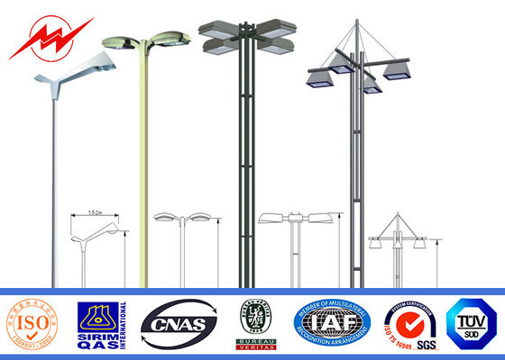 Sezione d'acciaio galvanizzata di verniciatura di HDG 3mm Palo uno per illuminazione della strada
