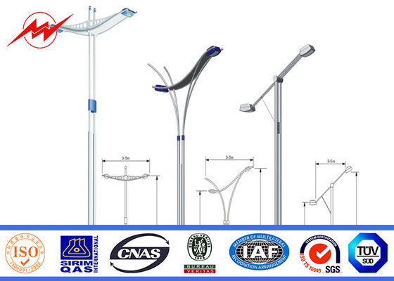 Sezione d'acciaio galvanizzata di verniciatura di HDG 3mm Palo uno per illuminazione della strada