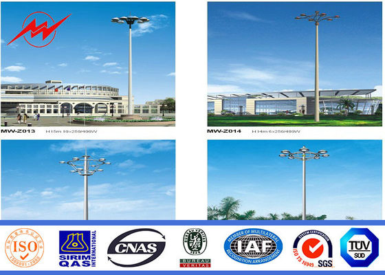 Alto albero rotondo Palo della pittura 60M con il sistema di sollevamento per illuminazione della plaza