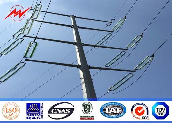 piccola altezza 66kv palo pratico d'acciaio di 30ft per l'elettrodotto con le doppie armi