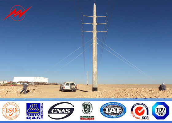 corrente elettrica d'acciaio Palo 69kv della saldatura di lamiera superiore d'acciaio del carico 1250kg di 70ft