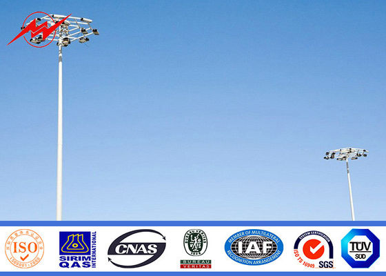 albero galvanizzato rotondo palo leggero dello stadio di 35M alto con il sistema di sollevamento di 400kg Rasing