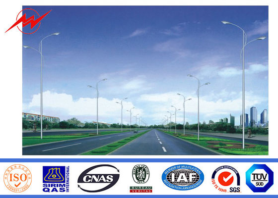 Iluminazione pubblica pali decorativa rotonda, braccio pali leggeri commerciali di HDG del doppio gioco