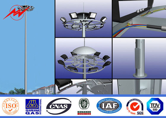 3 alto albero palo leggero delle parti 5mm 35M HDG con velocità una velocità del vento 30m/s di 6 lampade