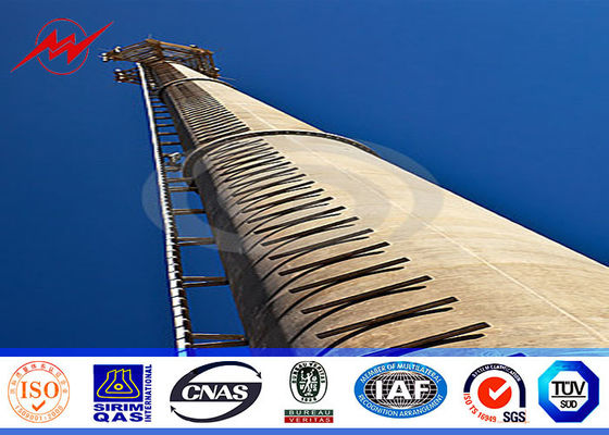 100 piedi della scala di tipo torre cellulare unipolare galvanizzata della flangia per gli alberi del telefono cellulare