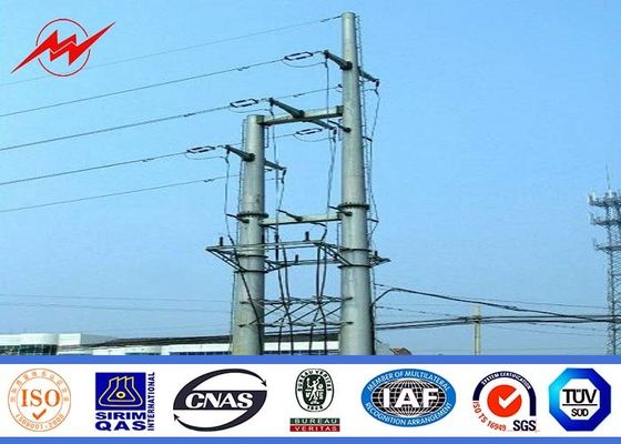 lati 33kv 8 Gr65 Palo tubolare d'acciaio rotondo di 16m galvanizzato per la linea di trasmissione