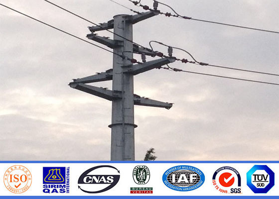 trasmissione d'acciaio d'acciaio galvanizzata Pali di spessore della parete di Palo 5mm della immersione calda Gr65 di 11.8M