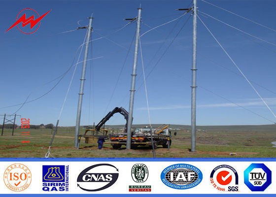 potere pali d'acciaio AWS D 1,1 di galvanizzazione della immersione calda di 95FT NGCP Filippine