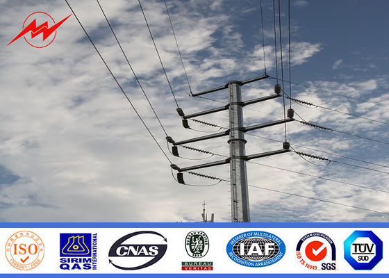 132kv 15m Palo d'acciaio galvanizzato ottagonale per la linea di distribuzione di energia