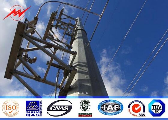 la distribuzione di energia d'acciaio ottagonale di 14m Pali ha galvanizzato il bitume AWS D1.1 per la trasmissione Overline