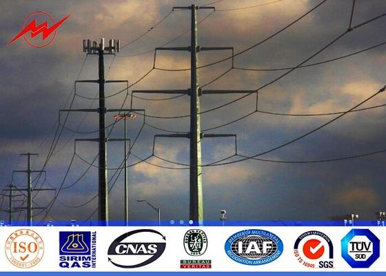 la distribuzione di energia d'acciaio ottagonale di 14m Pali ha galvanizzato il bitume AWS D1.1 per la trasmissione Overline