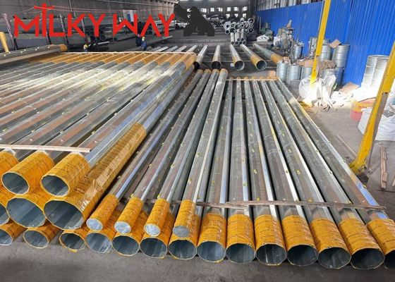 24m di trasmissione di energia elettrica di acciaio tubolari palo con finitura galvanizzata e passo bulloni accessori
